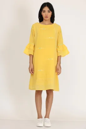 DOUBLE LAYER FRILL SLEEVES DRESS