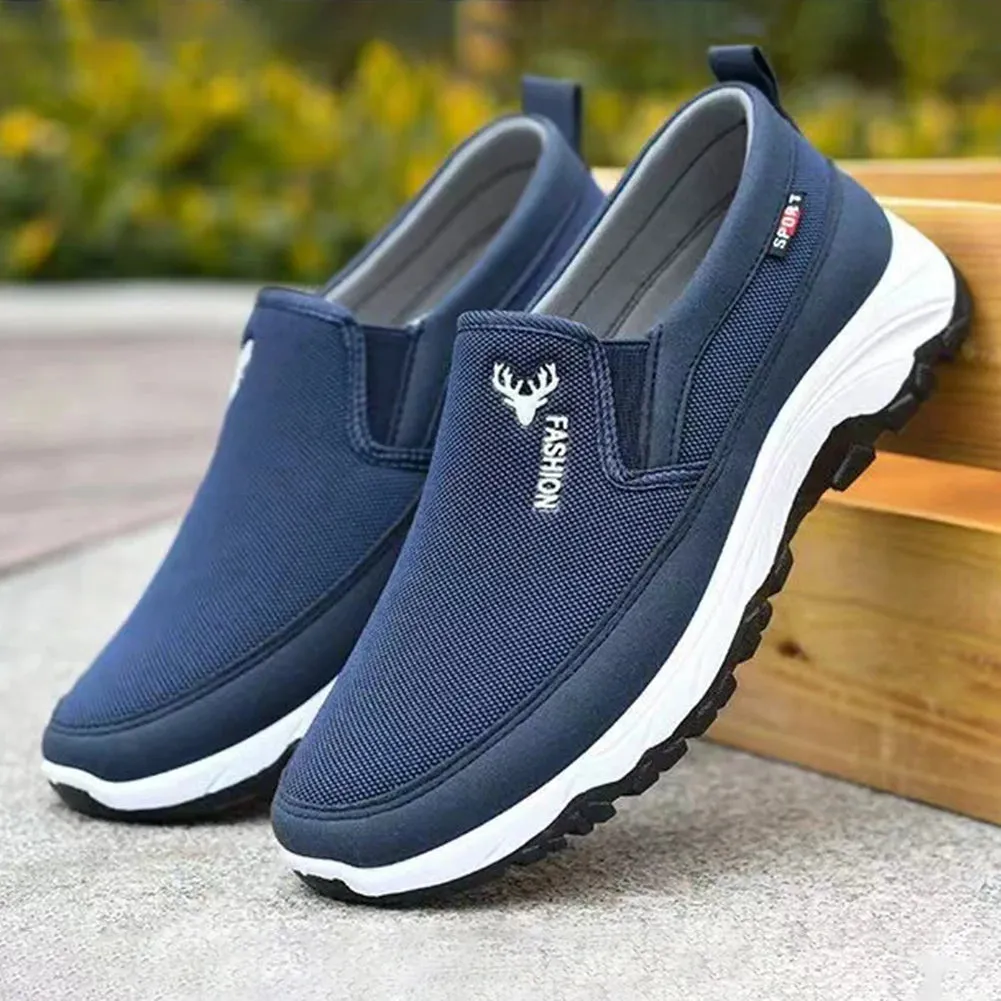 2024 Men's Canvas Shoes with Soft Soles Casual Breathable Comfortable Sliding Sleeves Men's Cloth Shoes Men's Oxford Sneakers