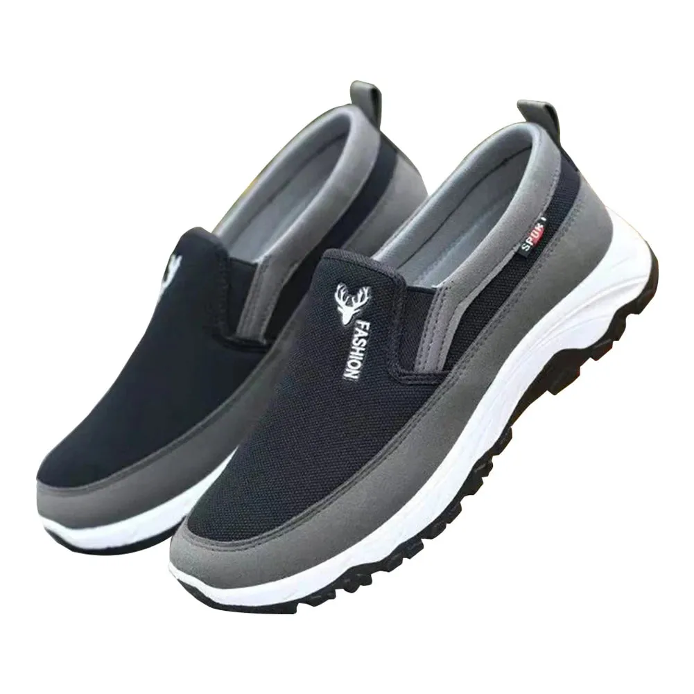 2024 Men's Canvas Shoes with Soft Soles Casual Breathable Comfortable Sliding Sleeves Men's Cloth Shoes Men's Oxford Sneakers