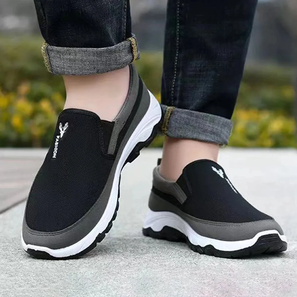 2024 Men's Canvas Shoes with Soft Soles Casual Breathable Comfortable Sliding Sleeves Men's Cloth Shoes Men's Oxford Sneakers