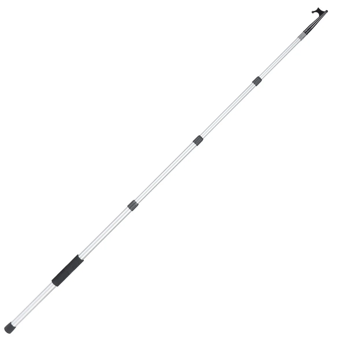 8ft/12ft Aluminum Extendable Telescopic Boat Hook For Docking, Black/Silver