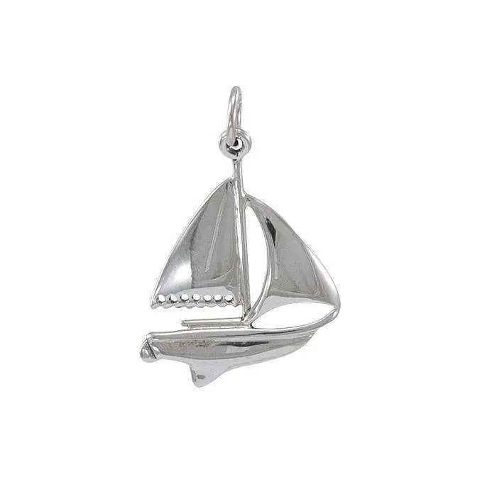 A treasure of the sea ~ Sterling Silver Sailboat Charm  TC557