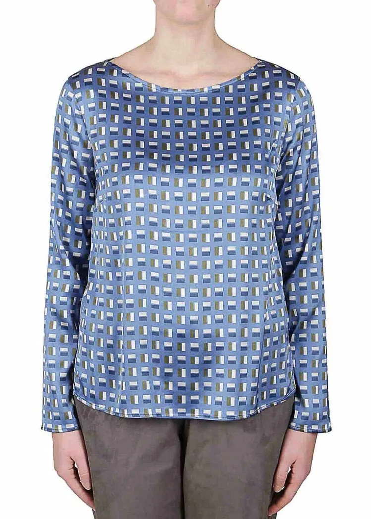 Abstract Long Sleeve Blouse