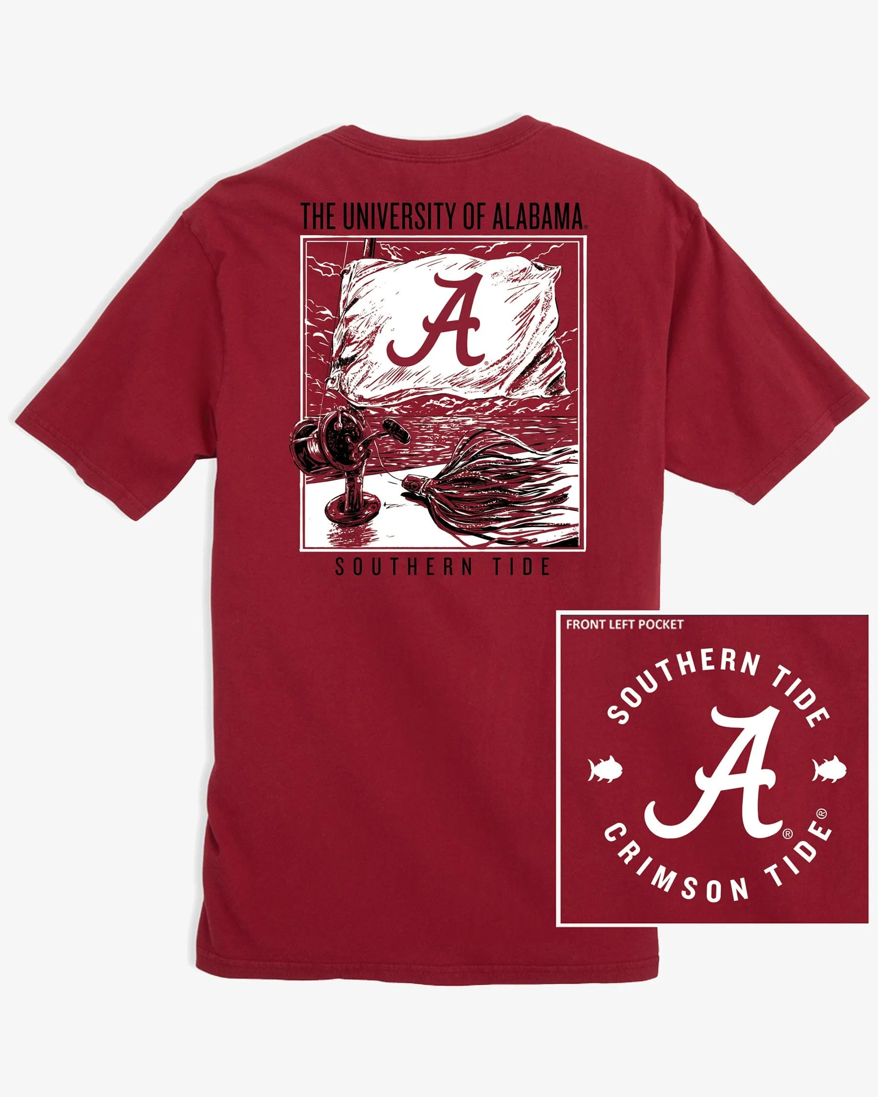 Alabama Crimson Tide Fishing Flag T-Shirt