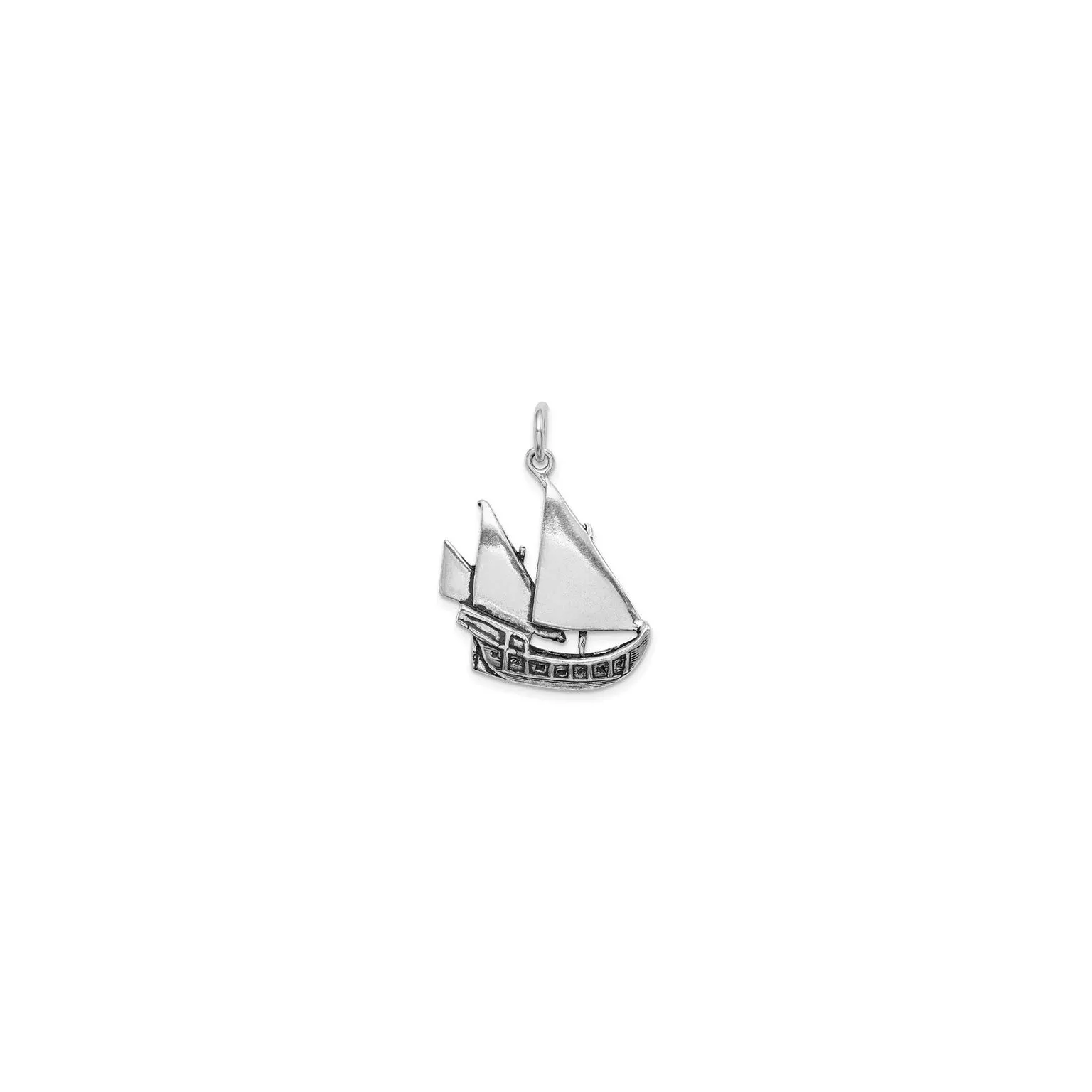 Antique Finish Boat Pendant (Silver)