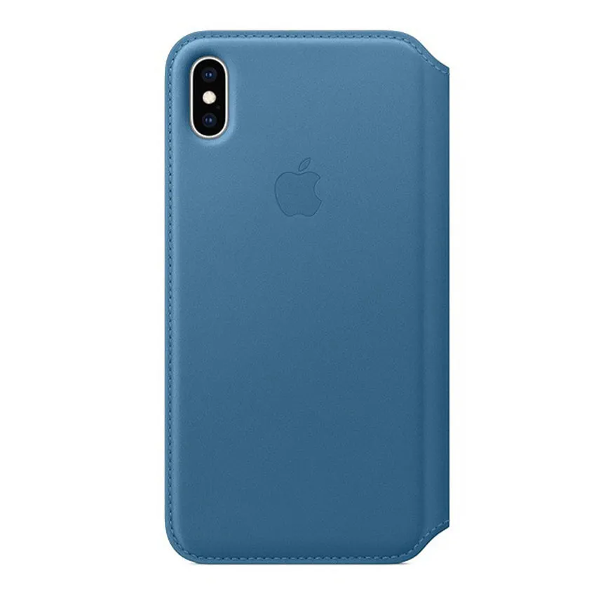 Apple iPhone XS Max Leather Folio Case Cape Cod Blue