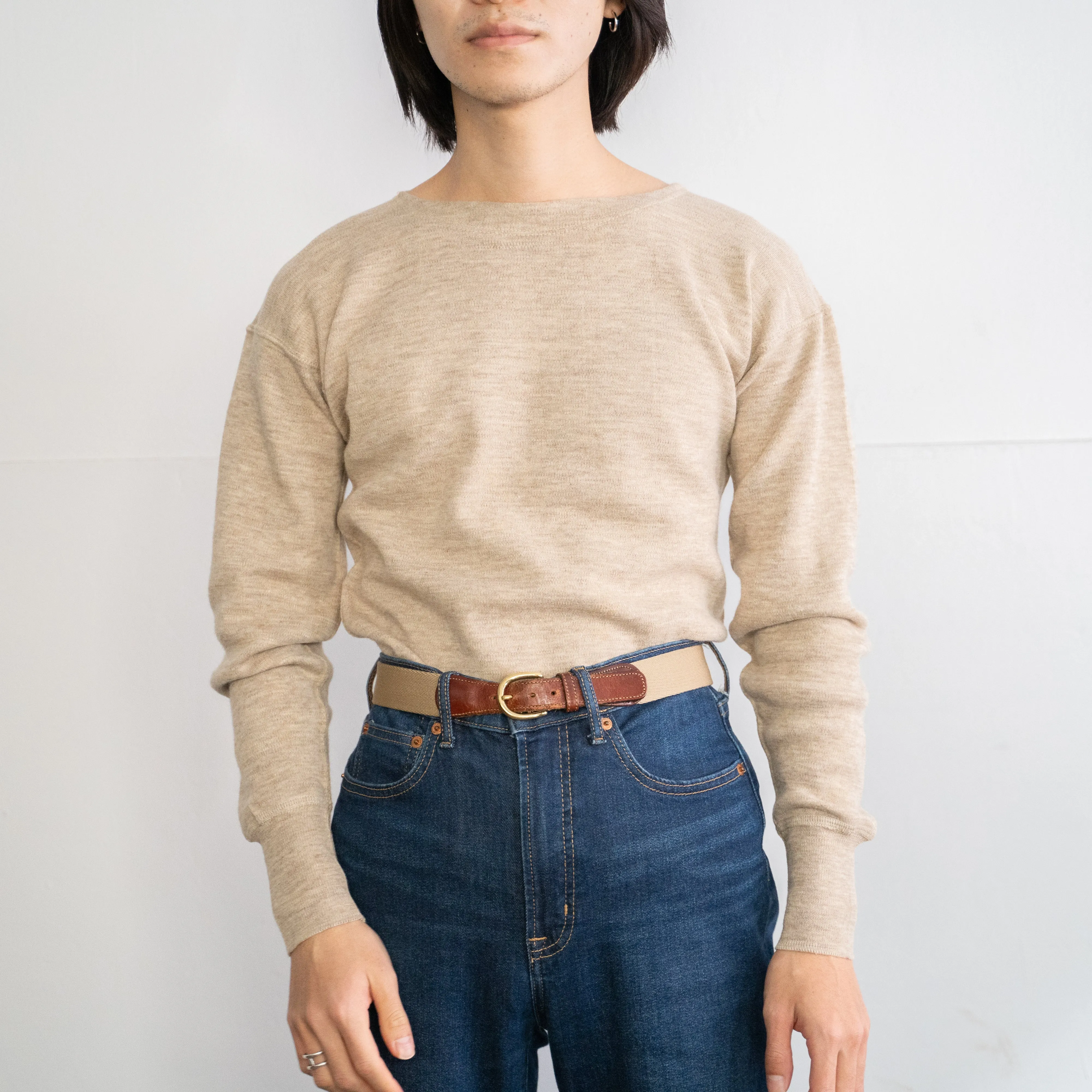 around 1970s Italian military boat neck sweater 'dead stock'