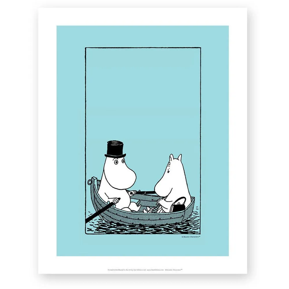 Art Print Moominpappa And Moominmamma In A Boat