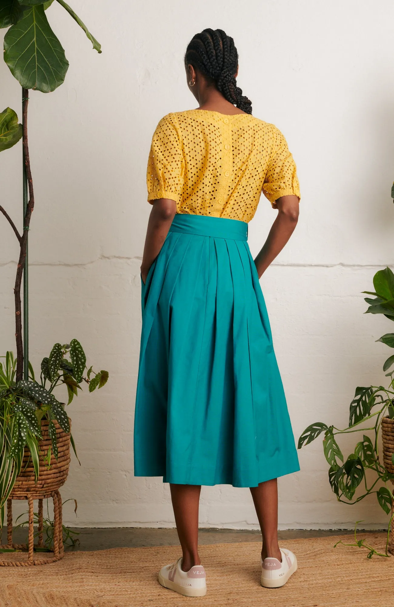 Ava Petal Broderie Sunshine Yellow Top