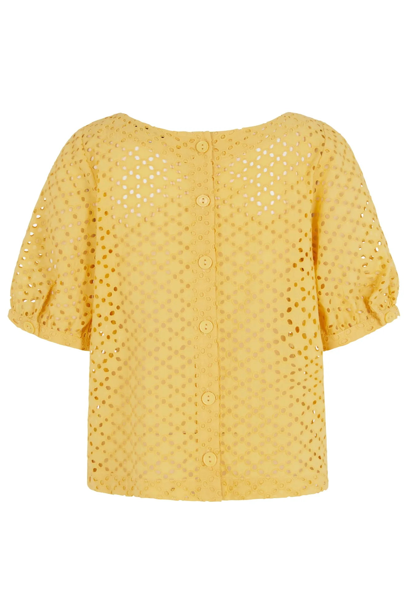 Ava Petal Broderie Sunshine Yellow Top