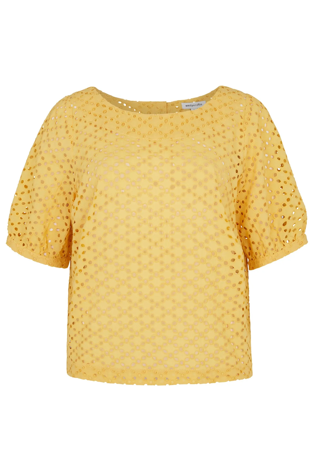 Ava Petal Broderie Sunshine Yellow Top