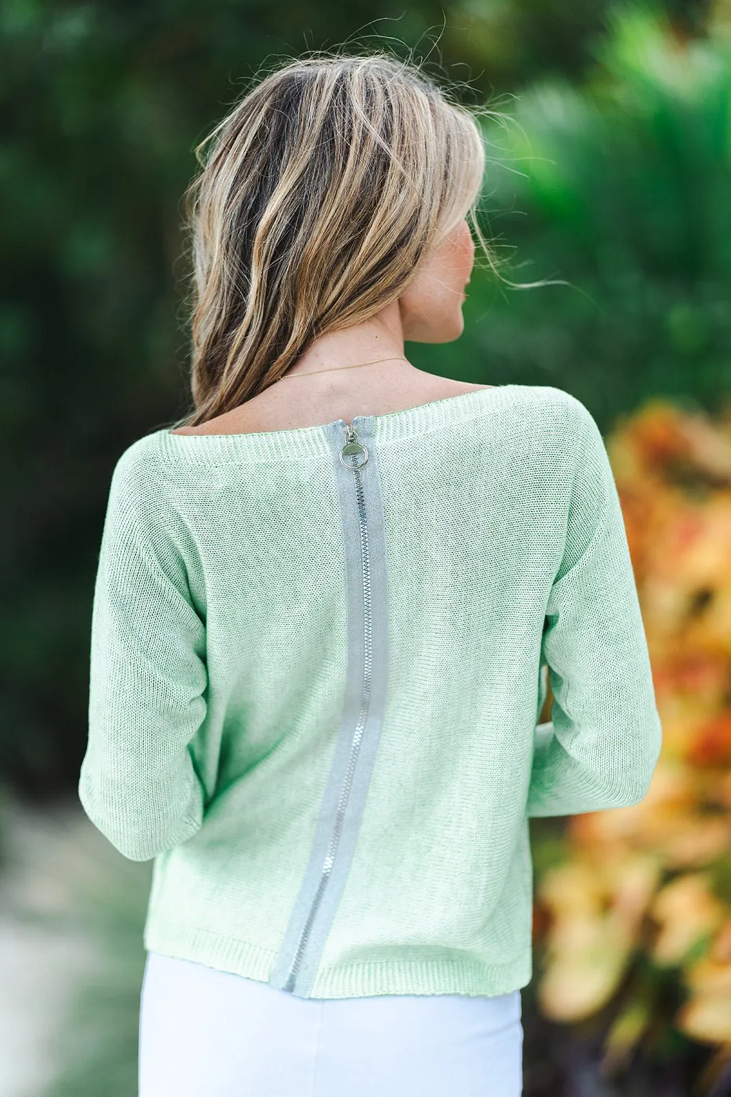 Backzip Sweater Green