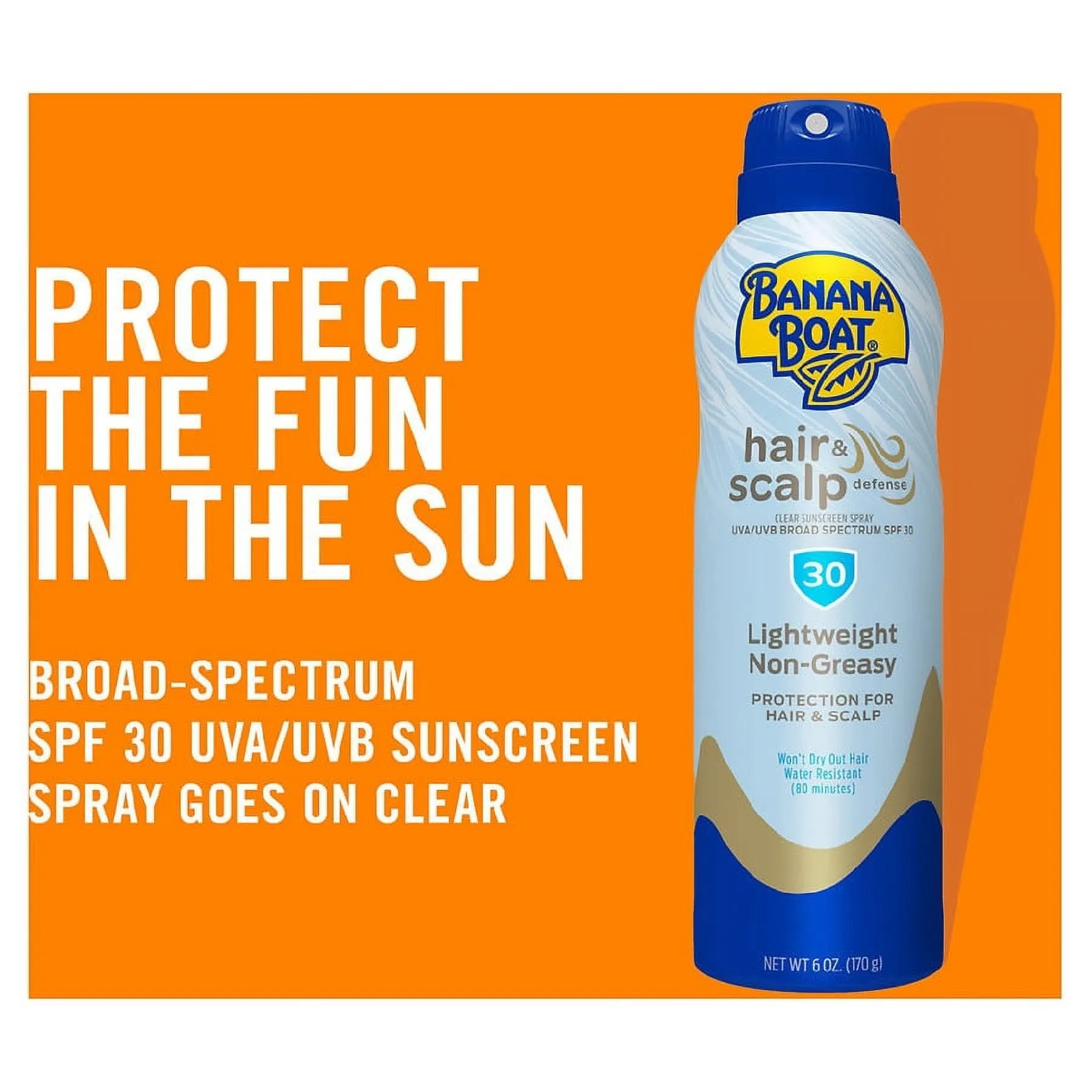 Banana Boat Hair & Scalp Defense Sunscreen Spray SPF 30 - 6 Oz