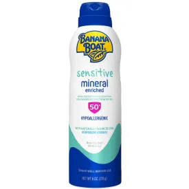 Banana Boat Sensitive Mineral Enriched Sunscreen Spray SPF 50 