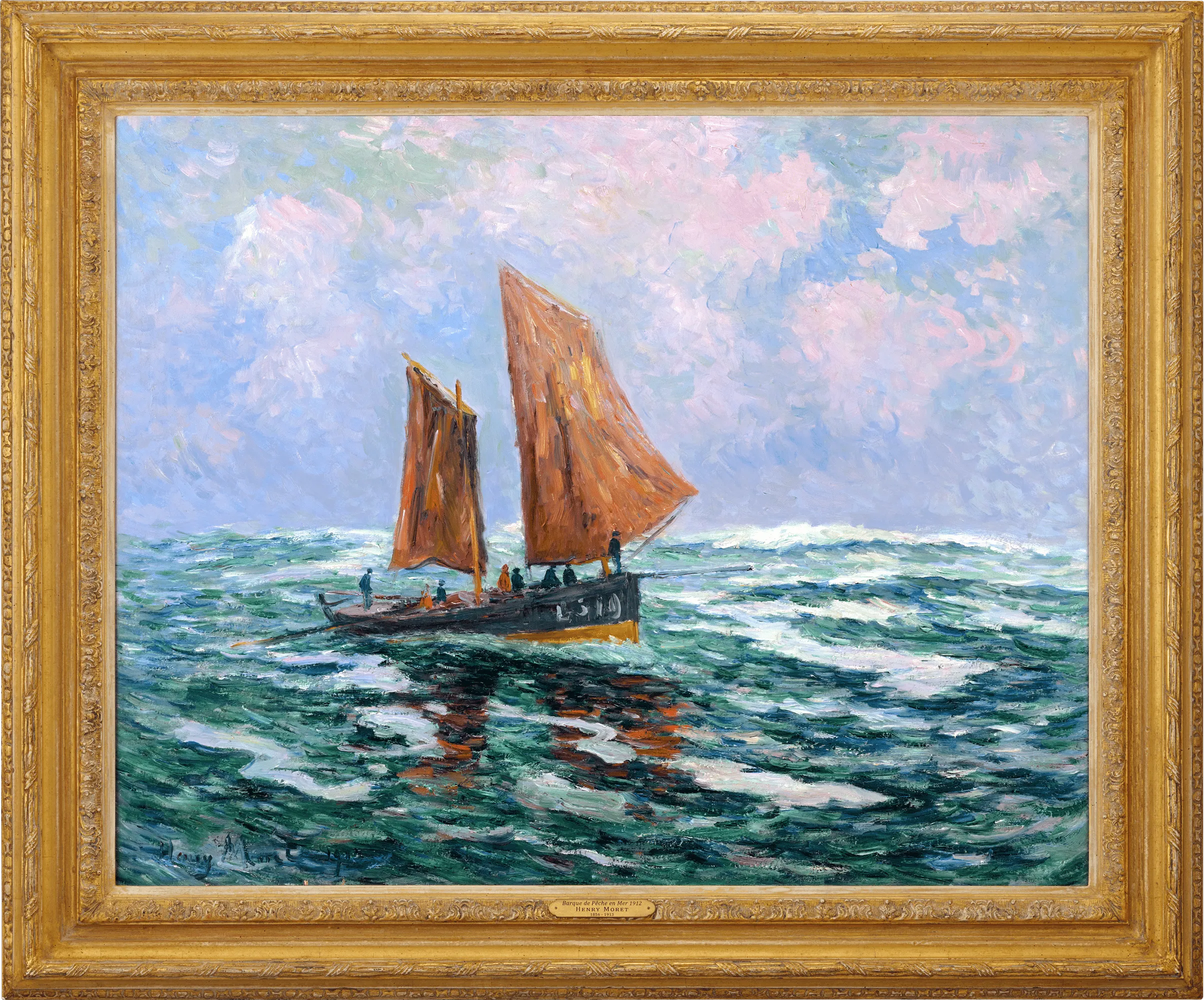 Barque de pêche en mer by Henry Moret