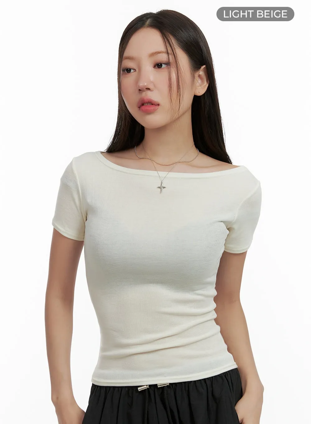 Basic Boat Neck Tee OL401