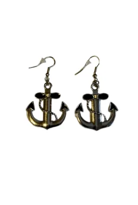 Black Anchor Earrings