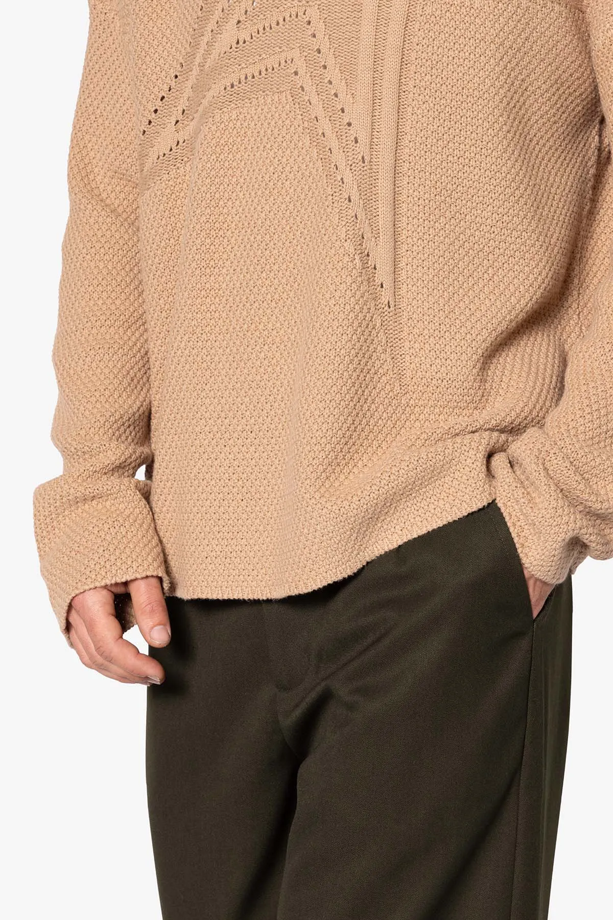 Boat Neck Star Sweater - Tan