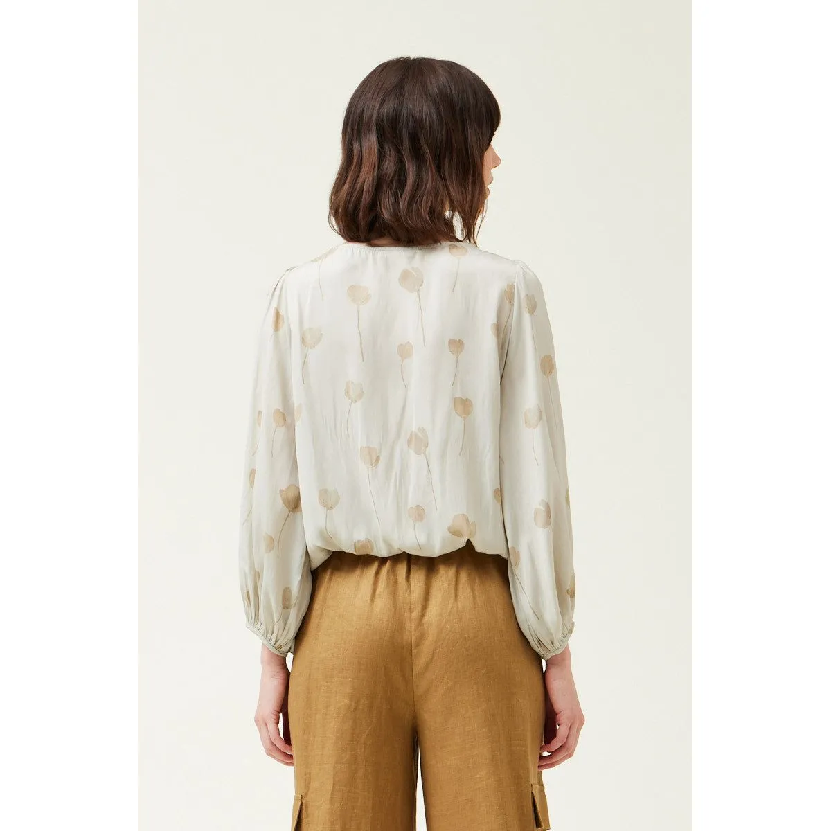 Bridget Grade and Gather Fog Printed Boat Neck Top