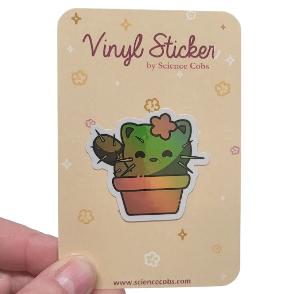 Cactus Cat Vinyl Sticker