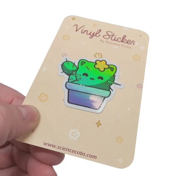 Cactus Cat Vinyl Sticker