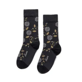 Camellia - Organic Cotton Crew Socks - Charcoal