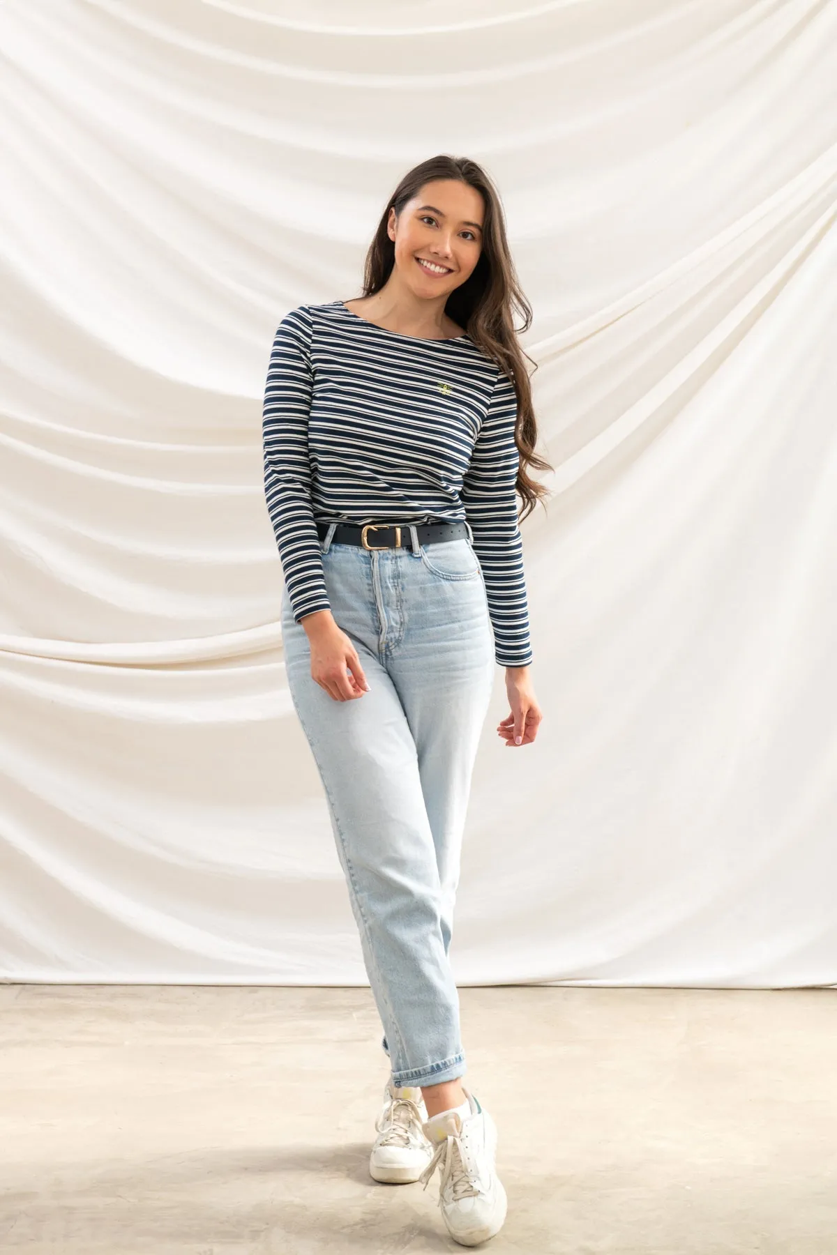 Causeway Breton Top - Navy Stripe