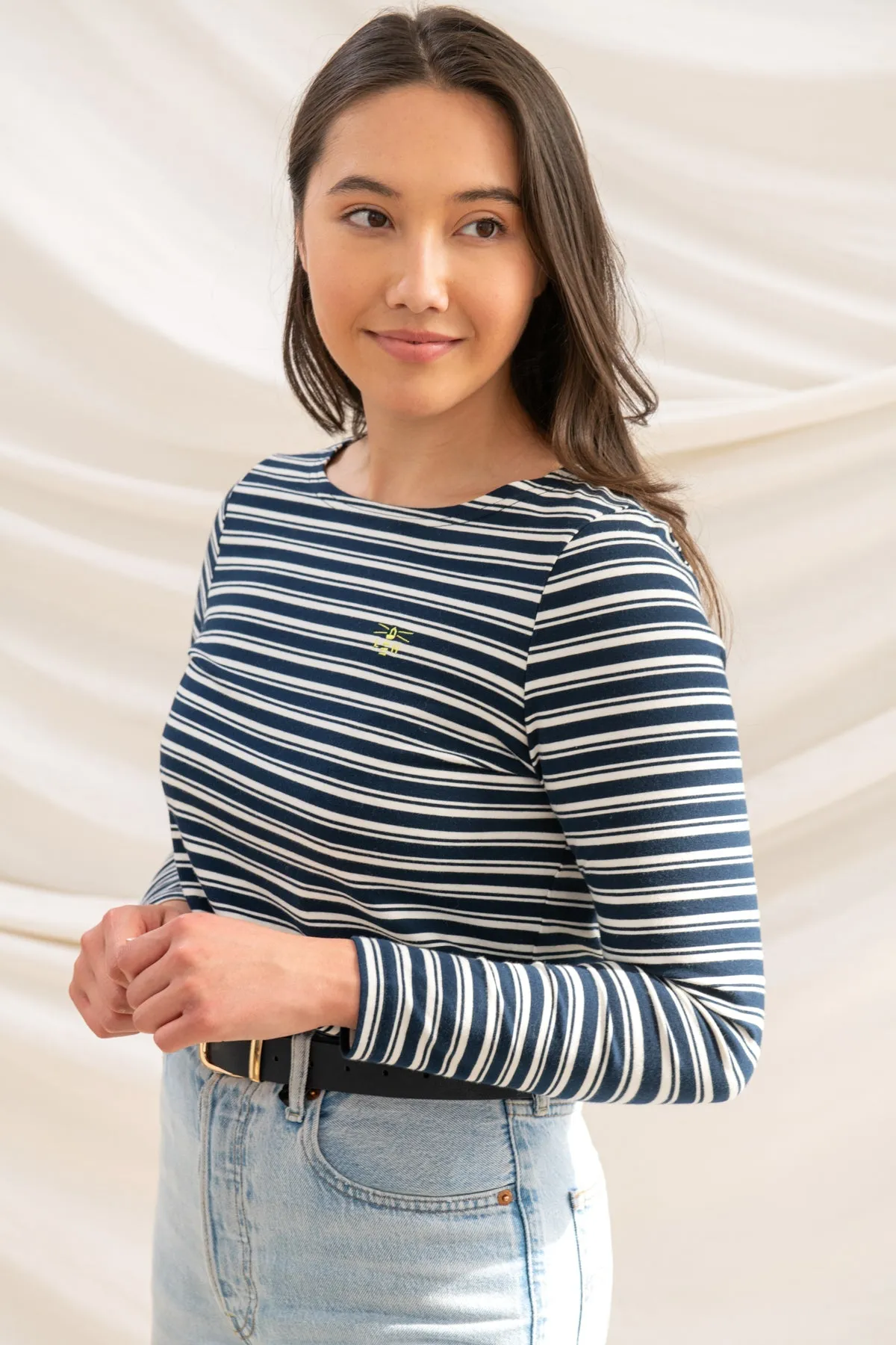 Causeway Breton Top - Navy Stripe