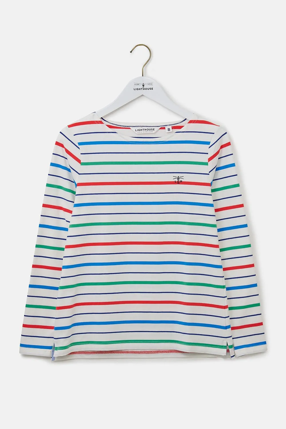 Causeway Breton Top - Seagrass Blue Poppy Stripe