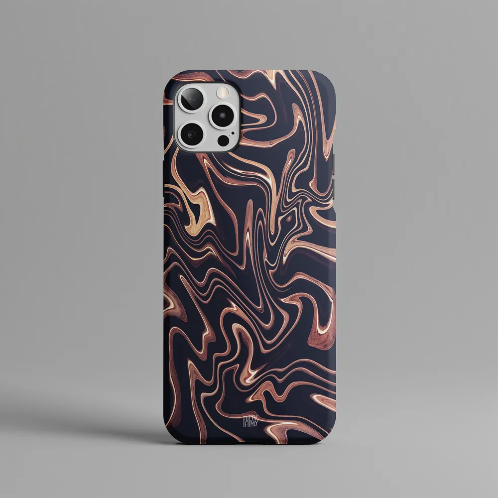 Cocoa Waves | Marble Ink Pattern Hard Phone Case