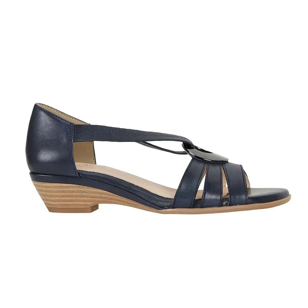 Corina Sandal in Navy Leather