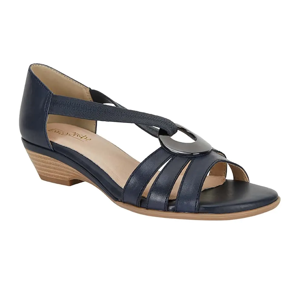 Corina Sandal in Navy Leather