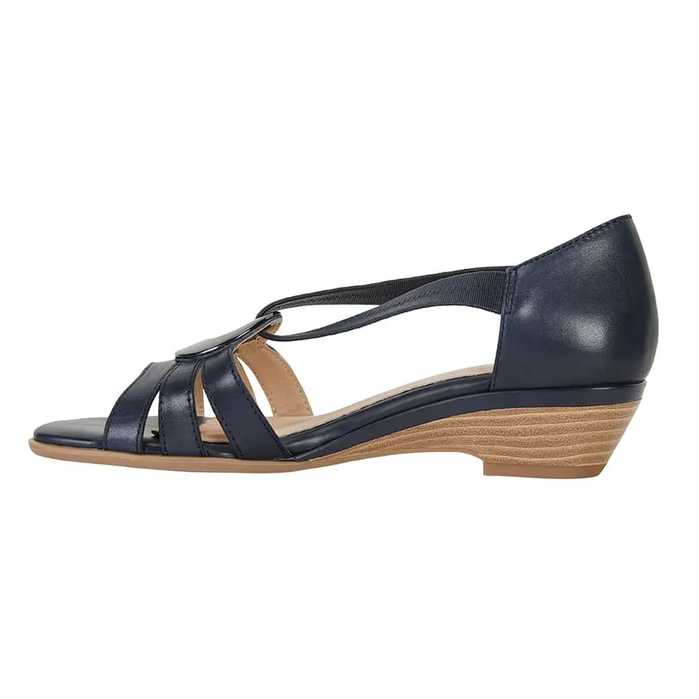 Corina Sandal in Navy Leather