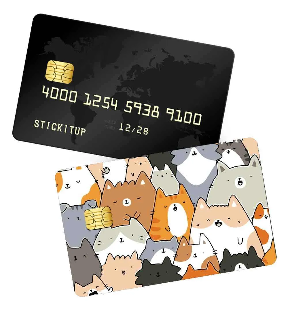 Cute cat pattern credit card skin