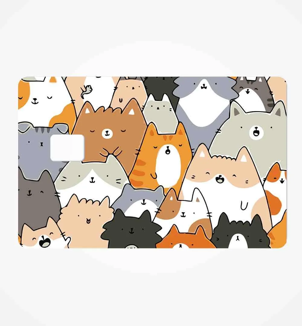 Cute cat pattern credit card skin