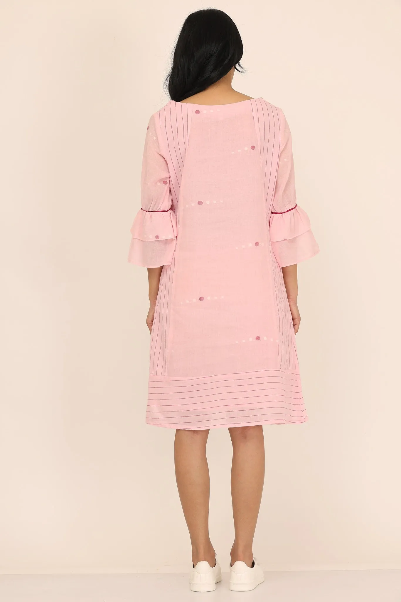 DOUBLE LAYER FRILL SLEEVES DRESS