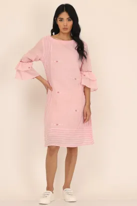 DOUBLE LAYER FRILL SLEEVES DRESS