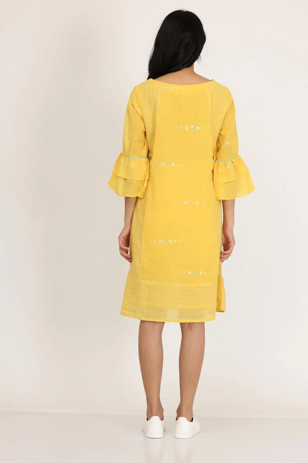 DOUBLE LAYER FRILL SLEEVES DRESS