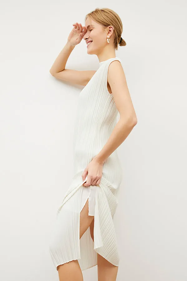 Edith Dress - Micro Pleat :: Ivory