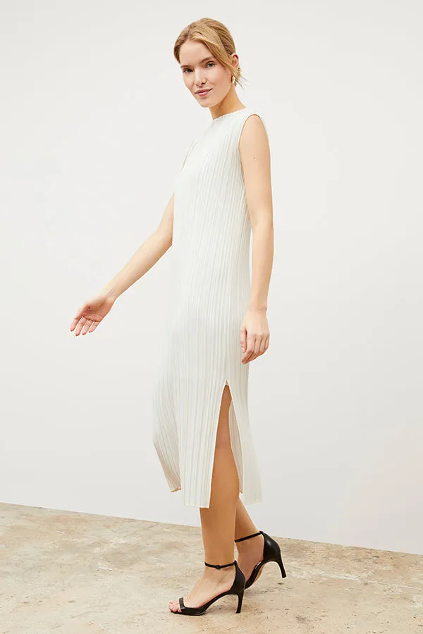 Edith Dress - Micro Pleat :: Ivory