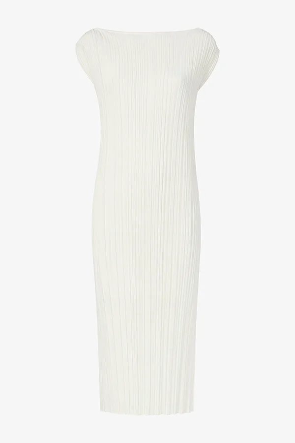 Edith Dress - Micro Pleat :: Ivory