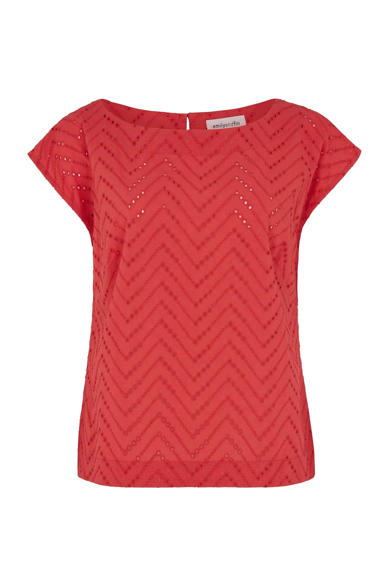 Edna Chevron Broderie Rose Top