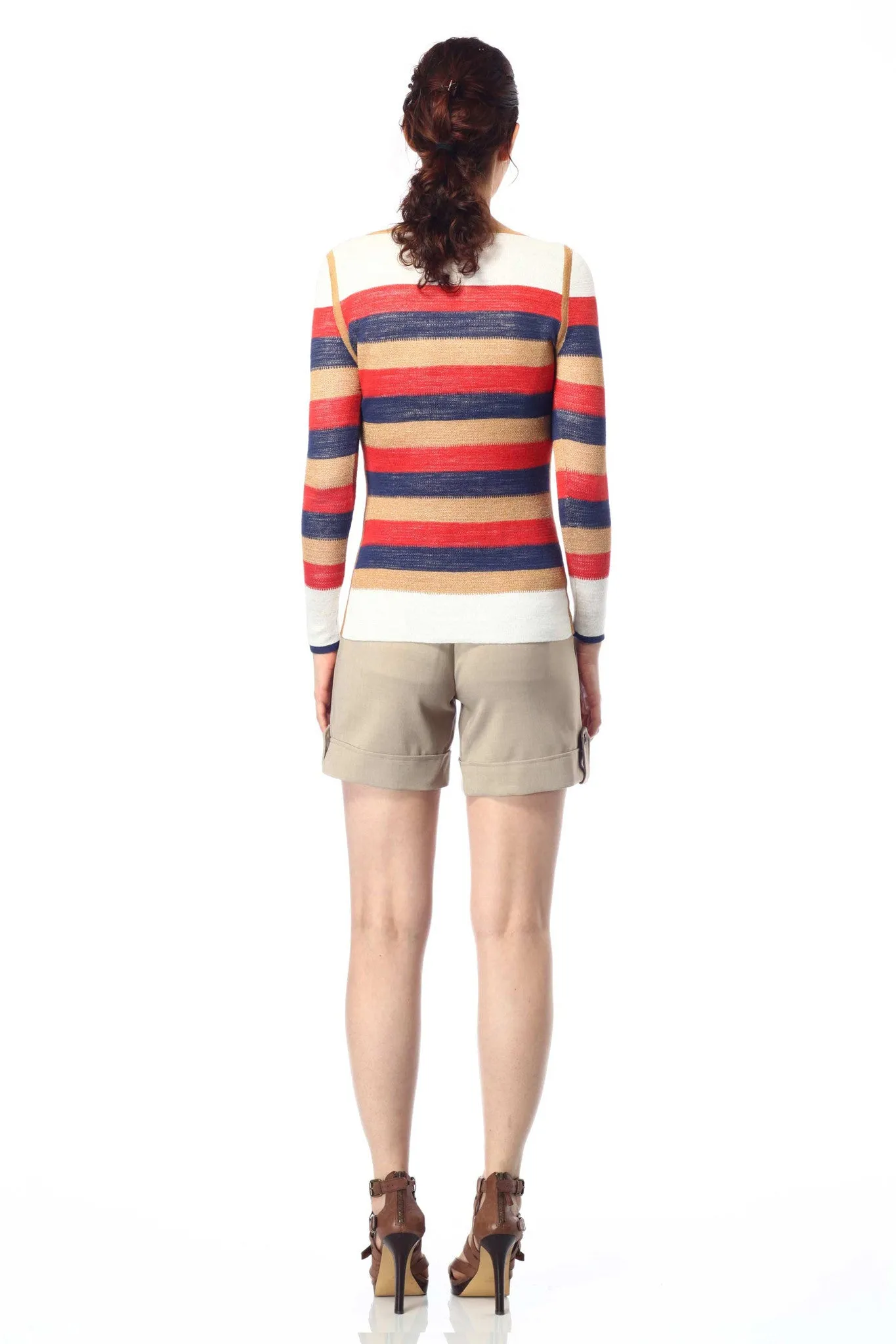 Elena Reversible Boat Neck Stripe Pullover