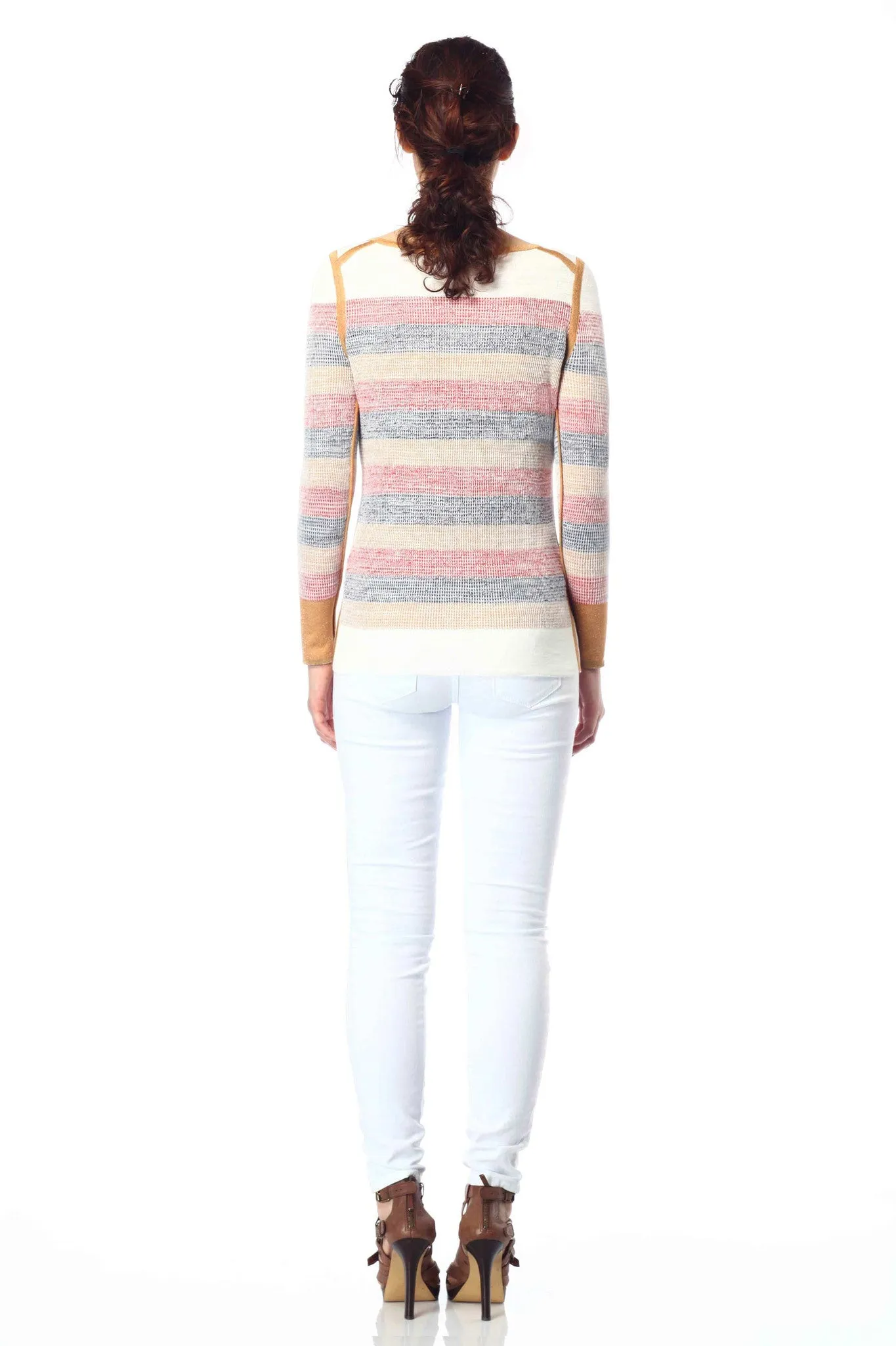 Elena Reversible Boat Neck Stripe Pullover