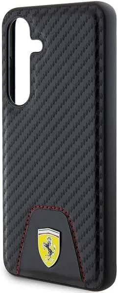 Ferrari Carbon Stitched Bottom Hard Case for Samsung Galaxy S24 6.2"  Black- FEHCS24SN3PUK