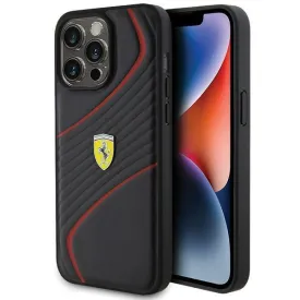 Ferrari Twist Metal Logo Case for iphone 15 Pro Max 6.7" Black - FEHCP15XPTWK