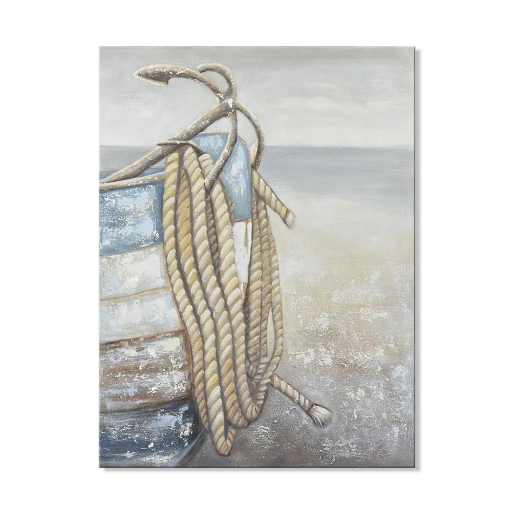 Handmade painting - Boat Anchor in Morandi Blue 30x40 Inch (75x100cm)