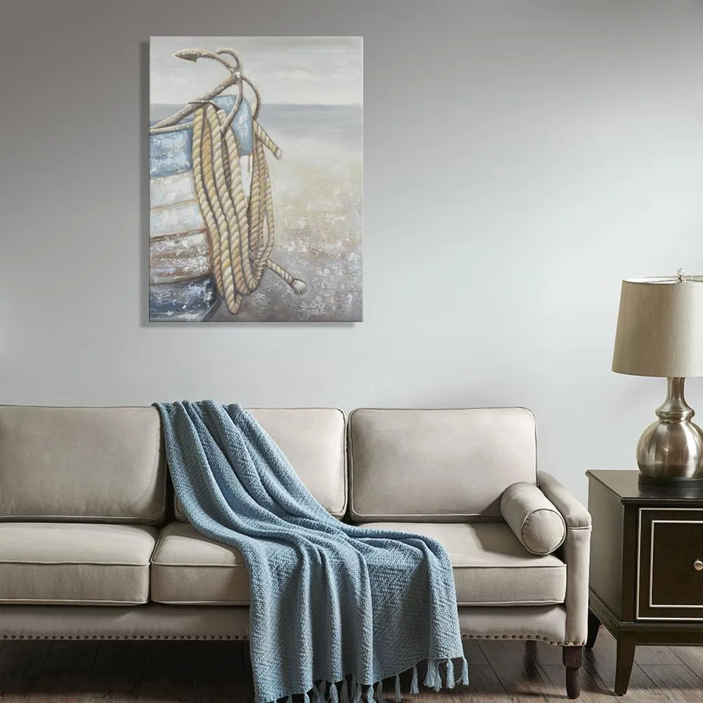 Handmade painting - Boat Anchor in Morandi Blue 30x40 Inch (75x100cm)