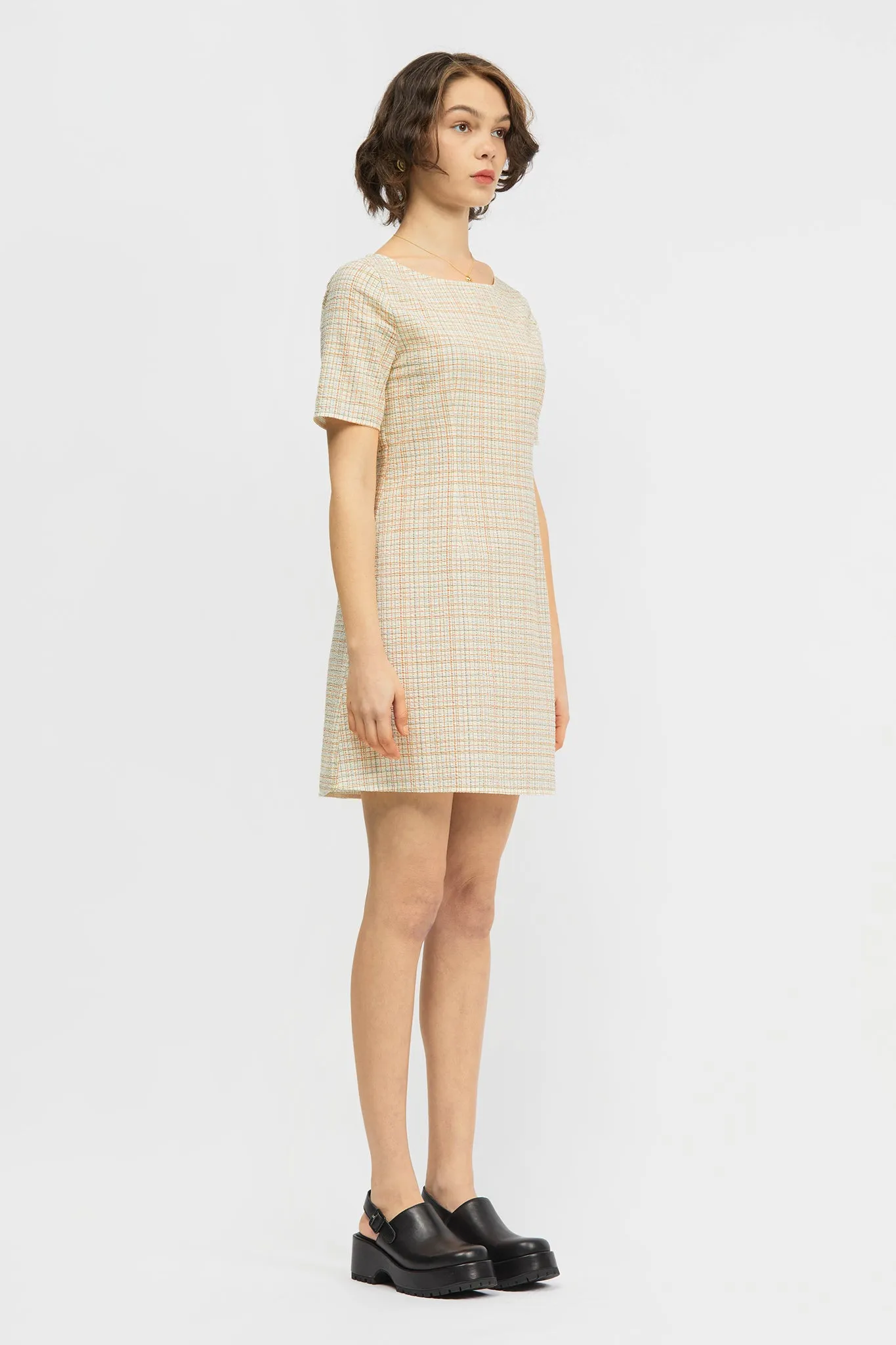 Hanji Dress Cream/ Red Check