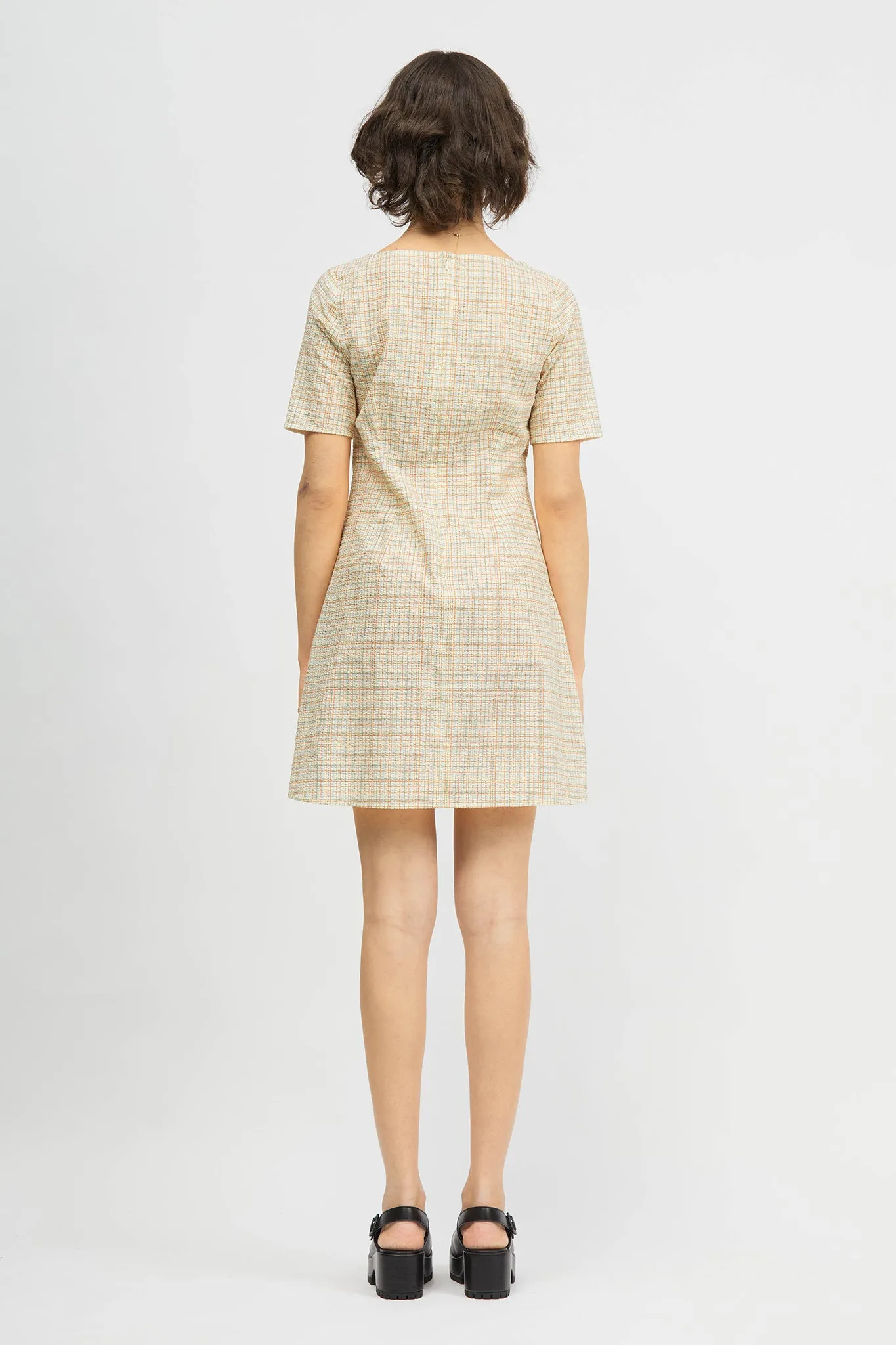 Hanji Dress Cream/ Red Check